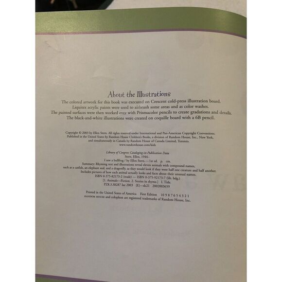 I Saw a Bullfrog  Hardcover Children’s Book By Ellen Stern NEW W9780375821738 - Picture 4 of 10